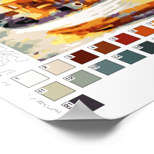 Poster Peinture par chiffres (plan ci-dessous) : B (Coin)