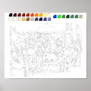 Poster Peinture par numéros : Chiens Jouant Poster