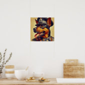 Poster Peinture par Rottweiler rétro (Cuisine)