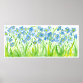Poster Peinture Pastel Blue Aquarelle (Devant)