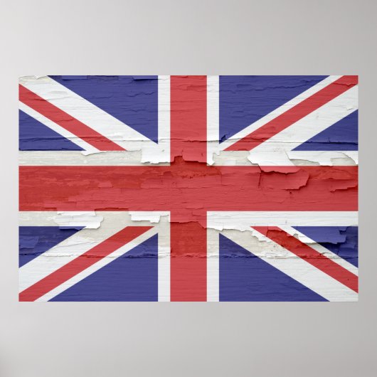 Poster Peinture Patinée Union Jack (Devant)