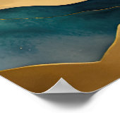 Poster Peinture Paysage Abstrait Peach Gold Peach Blue II (Coin)