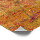 Poster Peinture Paysage Abstraite rose orange (Coin)