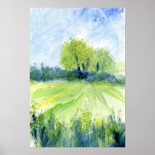 Poster Peinture paysage aquarelle (Devant)