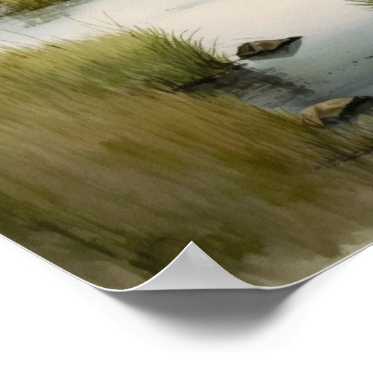 Poster Peinture Paysage des marais (Coin)