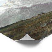 Poster Peinture Paysage Montagnard vintage, Rustique Muté (Coin)