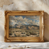 Poster Peinture Paysage Terrain Rustique Art Montagne