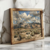 Poster Peinture Paysage Terrain Rustique Art Montagne