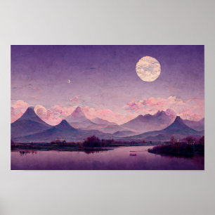 Poster Peinture paysagère asiatique