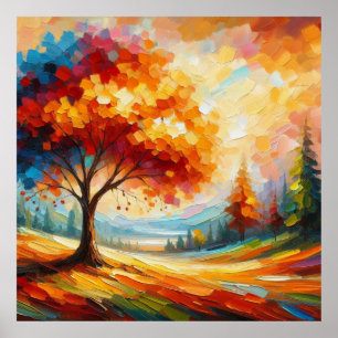 Poster Peinture Paysagère Aux Couleurs Lumineuses-96771