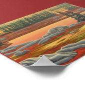 Poster Peinture paysagère canadienne Ours polaire Imprime (Coin)