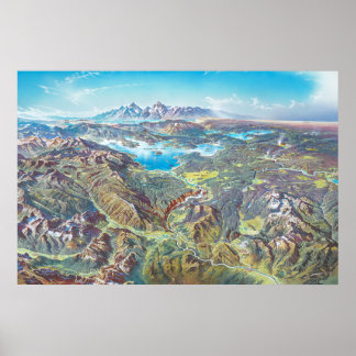 Poster Peinture paysagère du parc national Yellowstone