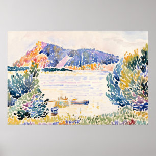 Poster Peinture paysagère du port coloré