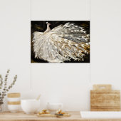 Poster Peinture Peacock blanche (Cuisine)