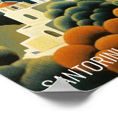 Poster Peinture pétrolière de l'île de Santorin Grèce Voy (Coin)