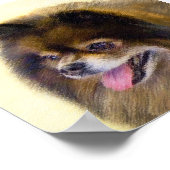 Poster Peinture Poméranienne Noir et Tan Art Chien origin (Coin)