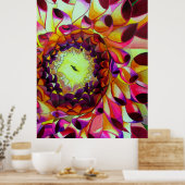 Poster Peinture pop art de la fleur pourpre Dahlia (Cuisine)