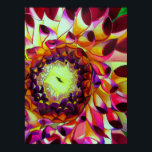 Poster Peinture pop art de la fleur pourpre Dahlia<br><div class="desc">avec un design original et unique de l'aquarelle peinture florale de gros plan,  macro dahlia fleurit dans un détail exquis presque 3D. Ce design est coloré de violet,  rose chaud et jaune pour les amateurs d'art botanique ou pour les amateurs de couleurs vives et intenses.</div>