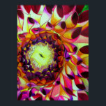 Poster Peinture pop art de la fleur pourpre Dahlia<br><div class="desc">avec un design original et unique de l'aquarelle peinture florale de gros plan,  macro dahlia fleurit dans un détail exquis presque 3D. Ce design est coloré de violet,  rose chaud et jaune pour les amateurs d'art botanique ou pour les amateurs de couleurs vives et intenses.</div>