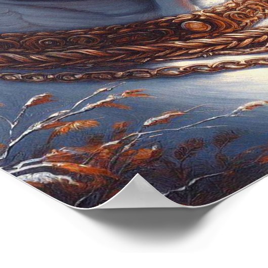 Poster Peinture rétro Dogo Argentino (Coin)