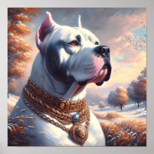 Poster Peinture rétro Dogo Argentino