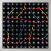 Poster Peinture Rétro éclaboussée et points (Devant)