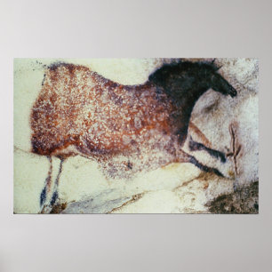 Poster Peinture rocheuse d'un cheval galopant, c.17000 av