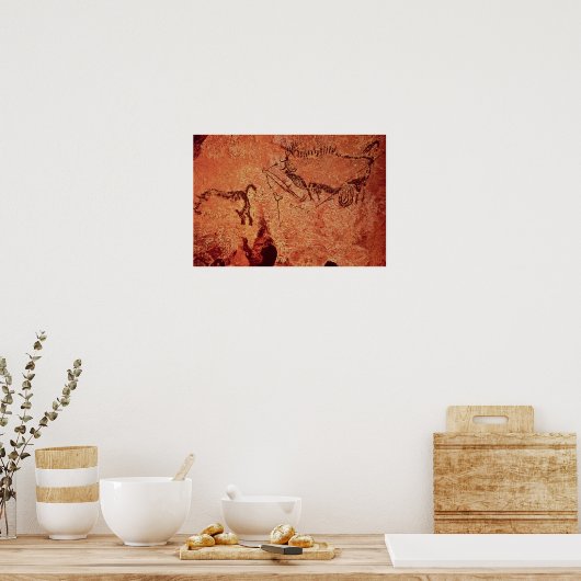 Poster Peinture rocheuse d'une scène de chasse, c.17000 a (Cuisine)