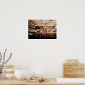 Poster Peinture rocheuse d'une vache sautante (Cuisine)