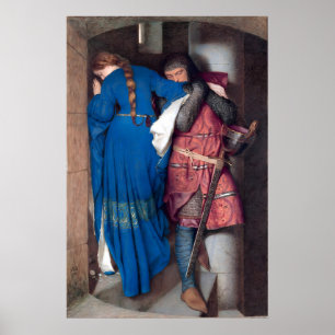 Poster Peinture romantique La Rencontre dans l'escalier d