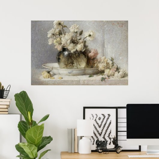 Poster peinture rose (Bureau à domicile)