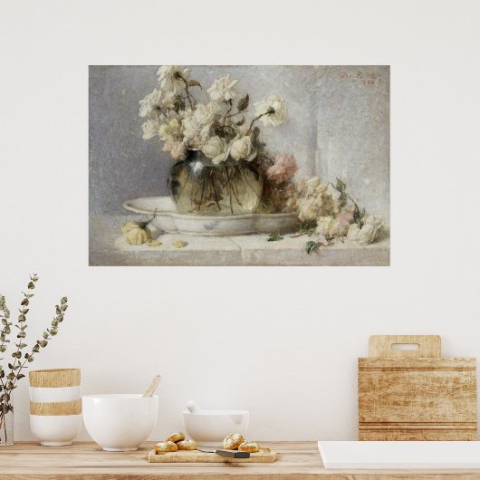 Poster peinture rose (Cuisine)