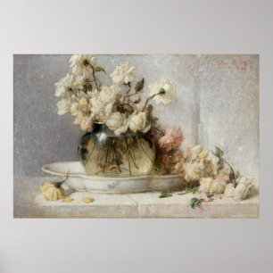 Poster peinture rose