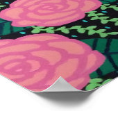 Poster Peinture Rose de chou rose (Coin)