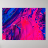 Poster Peinture rose, violet et bleue Art Abstrait Abstra (Devant)