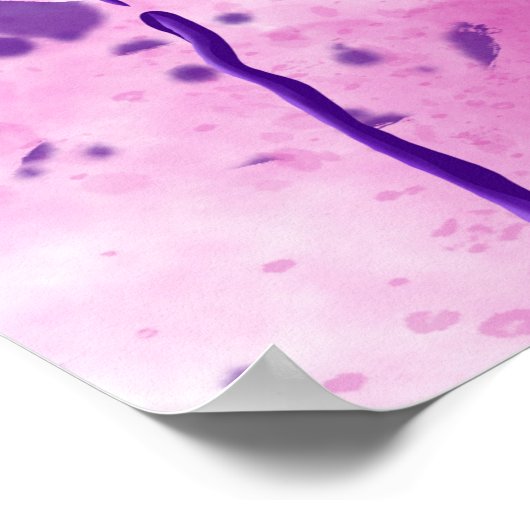 Poster Peinture rose / violet Splatter & Lys (Coin)