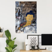 Poster Peinture rupestre de Bouddha (Bureau à domicile)