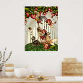 Poster Peinture Sous L'Imaginaire De La Fraise Bush (Cuisine)