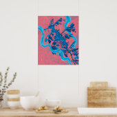 Poster Peinture sous-marine de l'Hippocampe Dragon de Mer (Cuisine)