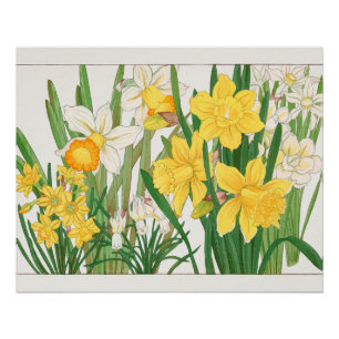 Poster Peinture sur bois de narcisse, Tanigami Kônan, 191