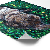 Poster Peinture sur la loutre de rivière relaxante (Coin)