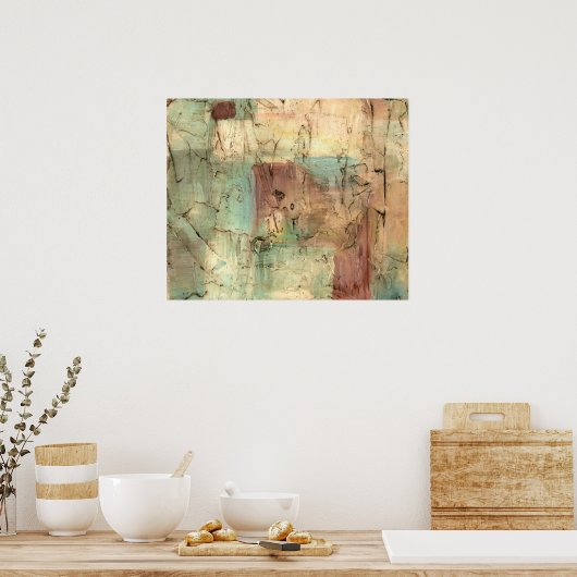 Poster Peinture sur la Terre avec surface fissurée (Cuisine)