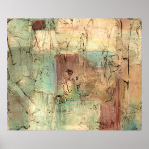 Poster Peinture sur la Terre avec surface fissurée
