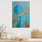 Poster Peinture sur les arbres d'art moderne (Cuisine)