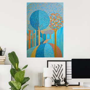 Poster Peinture sur les arbres d'art moderne