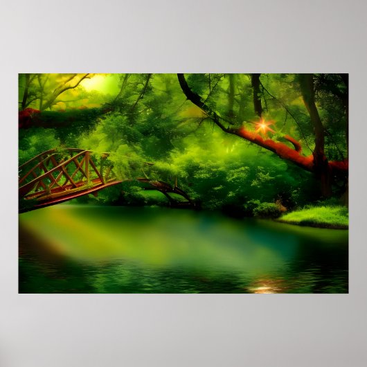 Poster peinture sur pont fluvial, (Devant)