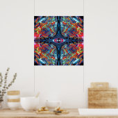 Poster Peinture torsadée et trippée bleu (Cuisine)