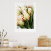 Poster Peinture "Tulipes" sur toile (Cuisine)