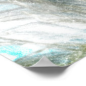 Poster Peinture Turquoise et blanche Abstraite (Coin)