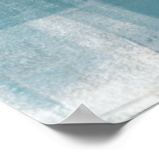 Poster Peinture Turquoise et noire d'art Abstrait "Décont (Coin)